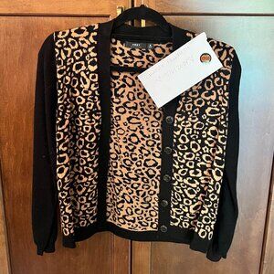 Obey leopard print cardigan Medium